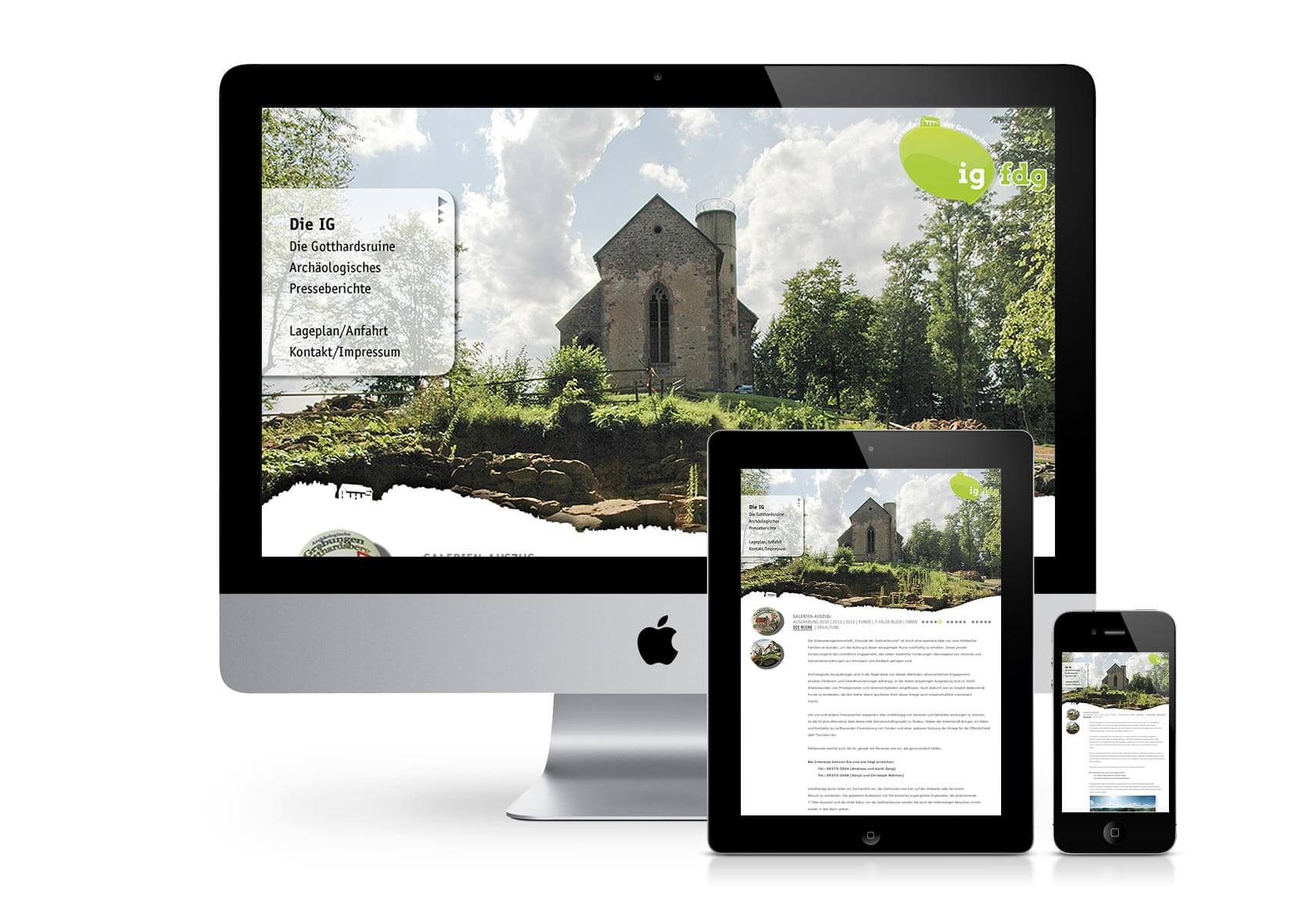 Responsives Webdesign der Gotthardsruine Amorbach